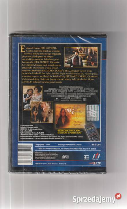 Hrabia Monte Christo Alexandre Dumas VCD Filmy Pruszków