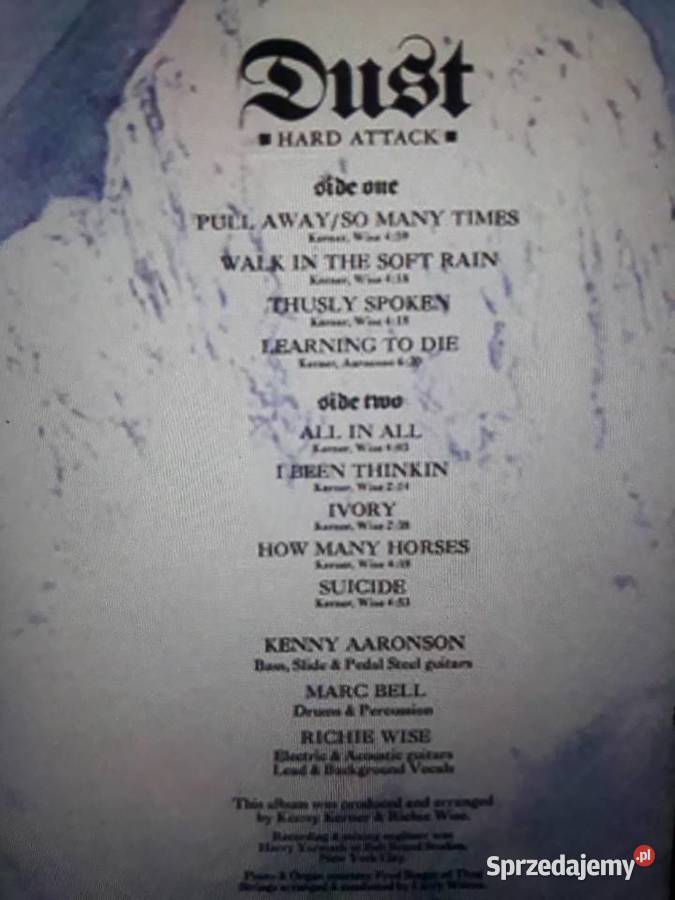 Archiwum hard rocka DUST Hard Attack 1972 rock Rzeszów