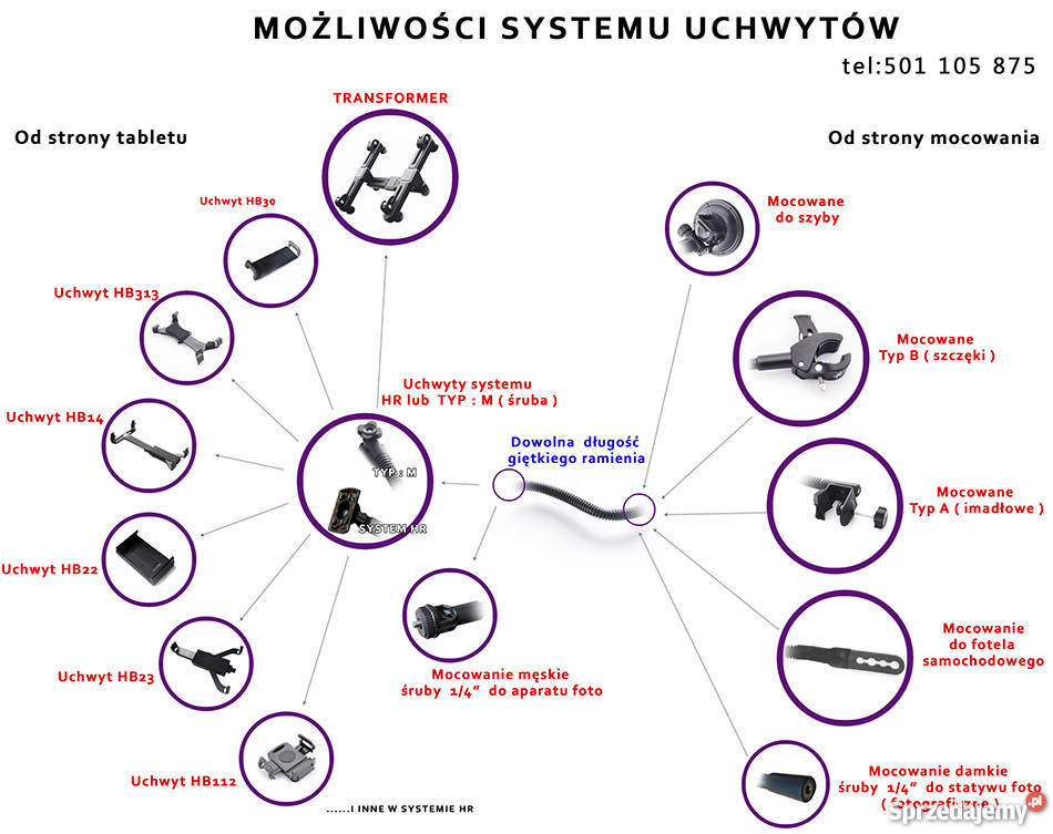 Długi uchwyt do szyby samochodowej 43 na tablet mazowieckie Piastów