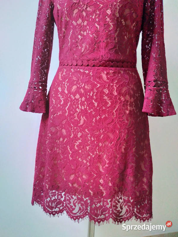 Sukienka z koronki bordowa burgundowa rozmiar Kielce