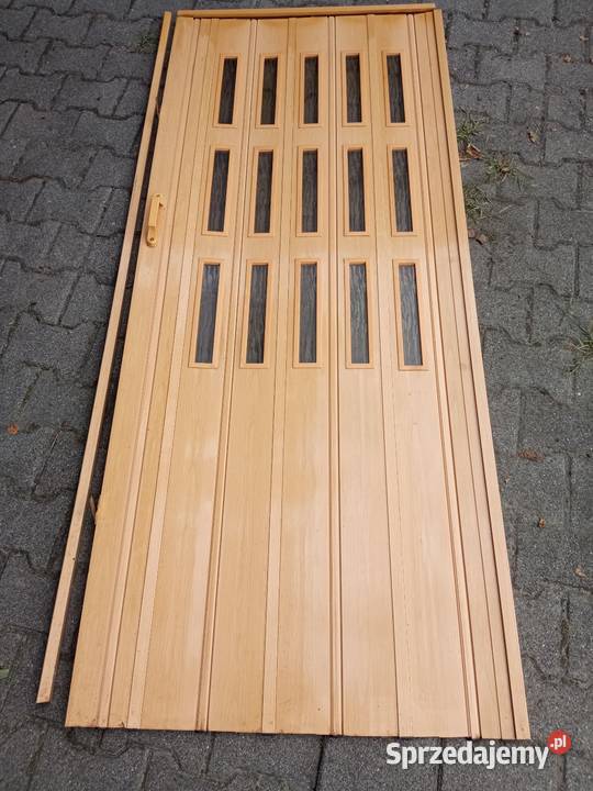 Drzwi harmonijkowe 80 x 194 kompletne sprawne Jaworzno sprzedam