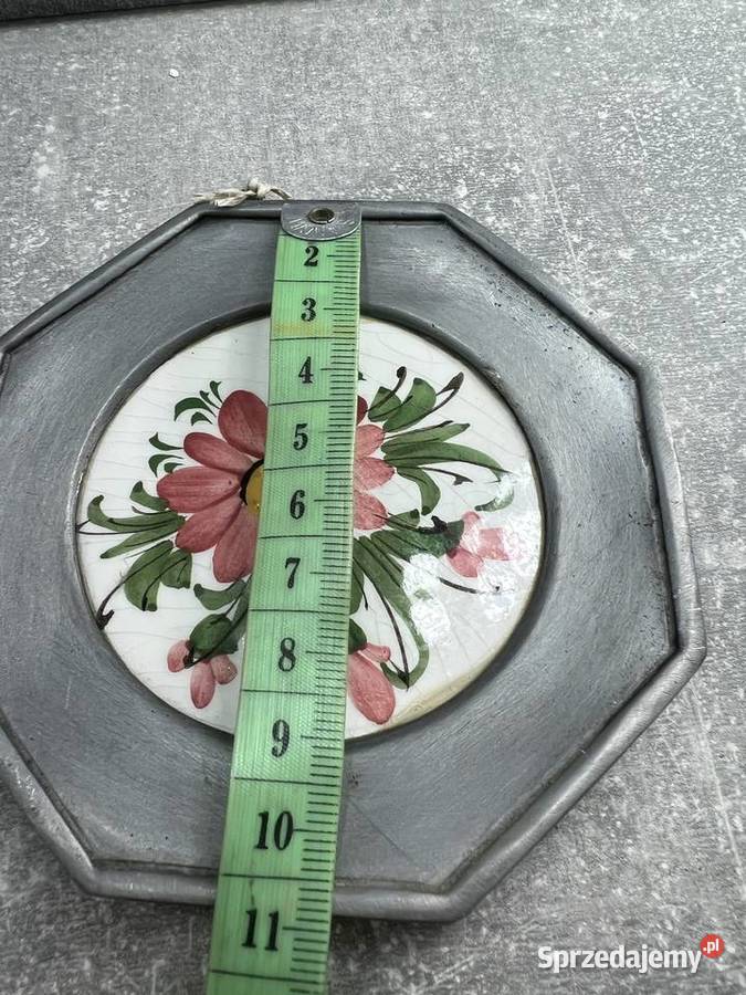 Talerz ozdobny ozdoba do powieszenia z kwiatem Jasło