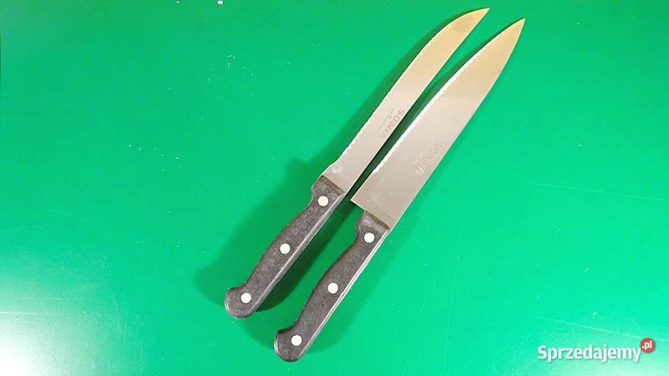 DWA DŁUGIE NOŻE KUCHENNE z plastikową rączką śląskie