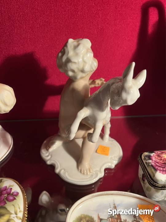Figurka chłopca z koziołkiem Schaubach Turyngia pomorskie