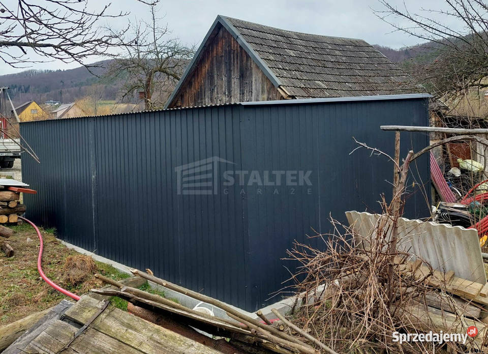Garaz Blaszany 45X8M Brama Uchylna Antracyt Dach warmińsko-mazurskie Mrągowo