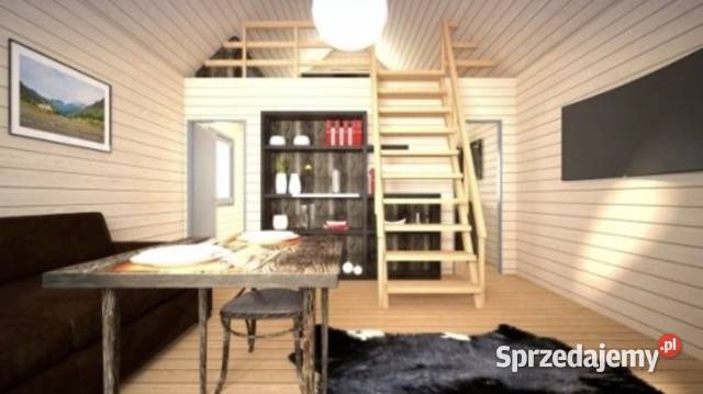 Domek drewniany całoroczny letniskowy 4m x 4m Korczyna
