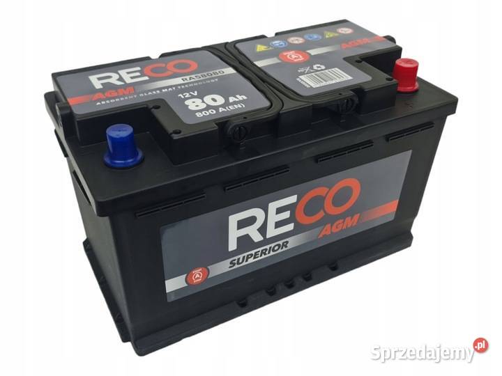 Akumulator RECO AGM 12V 80Ah 800A StartStop Tomaszów Mazowiecki