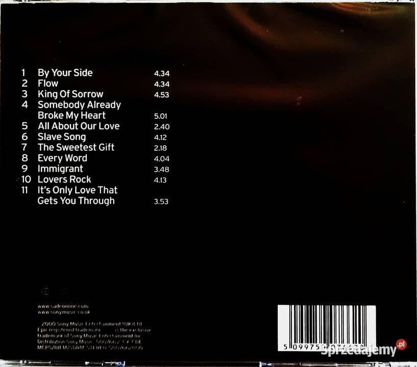 Wspaniały Album CD SADE Album Lovers Rock Nowa pop