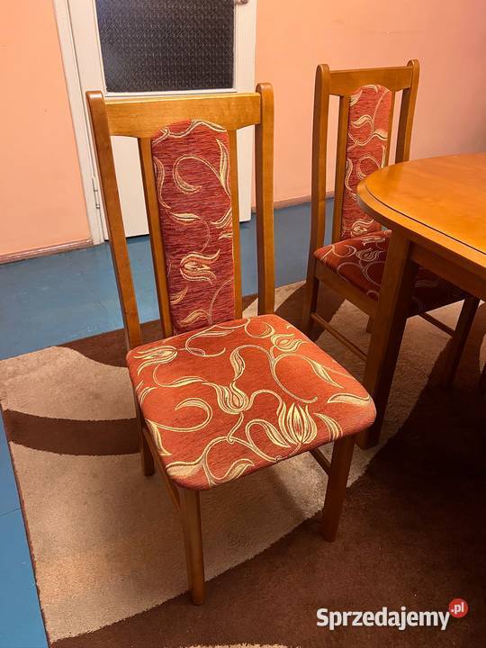 Zestaw rozkładany stół z 6 krzesłami Lewin Brzeski