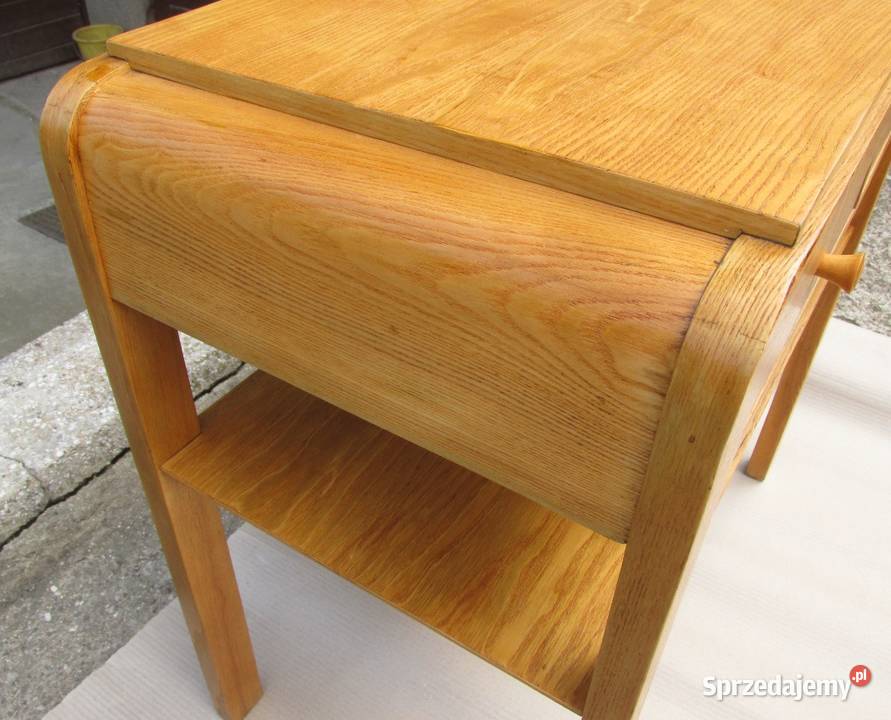 Stolik PRL 640b 1960 jesion renowacji Białystok