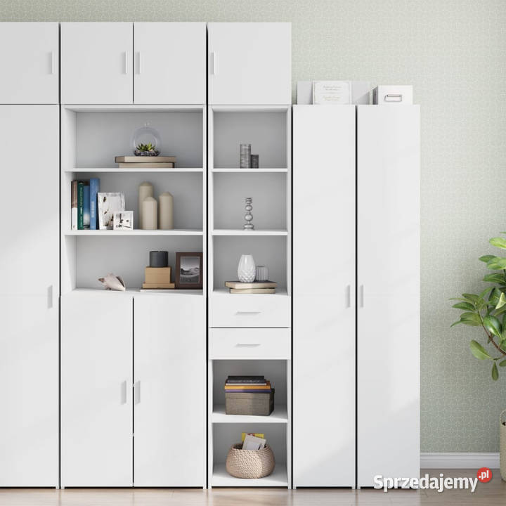Wąska szafka biała 40x425x225 materiał Pozostałe