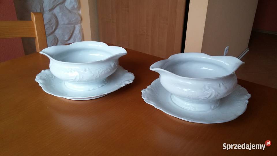 Sygnowana sosjerka z białej porcelany WAWEL śląskie Sosnowiec