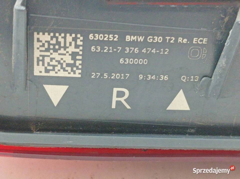 LAMPA TYŁ W KLAPĘ PRAWA LED EUROPA SEDAN 7376474 Rok produkcji 2017 świętokrzyskie