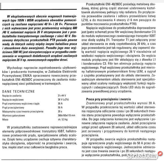 przekształtnik do zasilania obwodów Dąbrowa Górnicza sprzedam