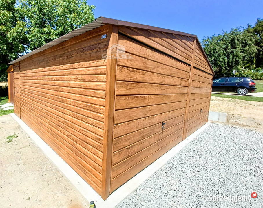 GARAŻ BLASZANY 6m x 6m DWUSPAD 2x BRAMA DRZWI Łapanów sprzedam