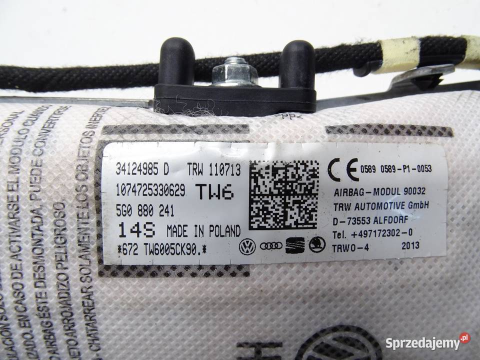 PODUSZKA POWIETRZNA AIRBAG FOTELA LEWY LEWA