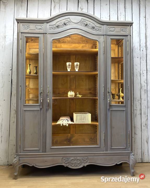 Biblioteka szarość 3drzwiowa LUDWIK XV Francja