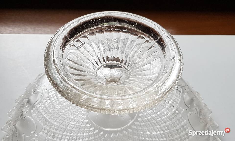 Stara patera owocarka z falbanką stare szkło Dąbrowa Górnicza