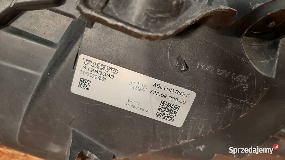 LAMPA PRAWA PRZEDNIA 31283333 VOLVO V40 II XENON Nowy Tomyśl