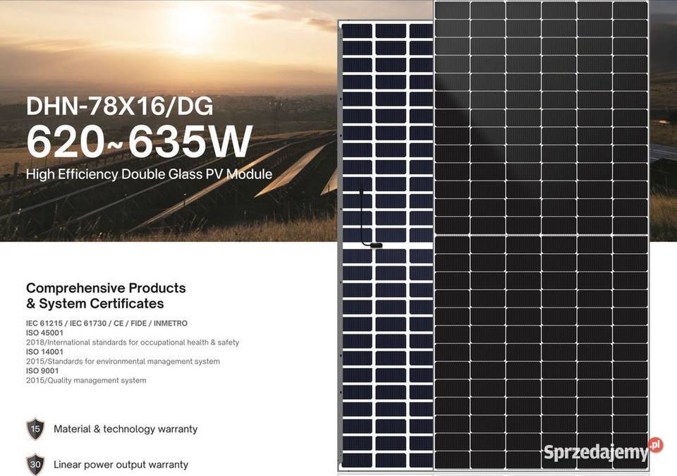 Panel Fotowoltaiczny DAH Solar 630W Bifacial sprzedam