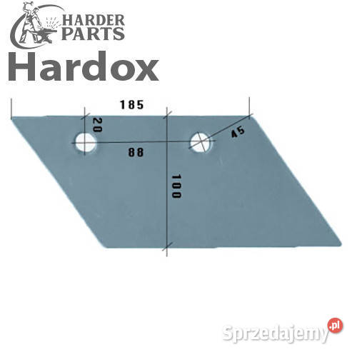 Lemiesz przedpłużka HARDOX 3363714P S185R do nieuszkodzony