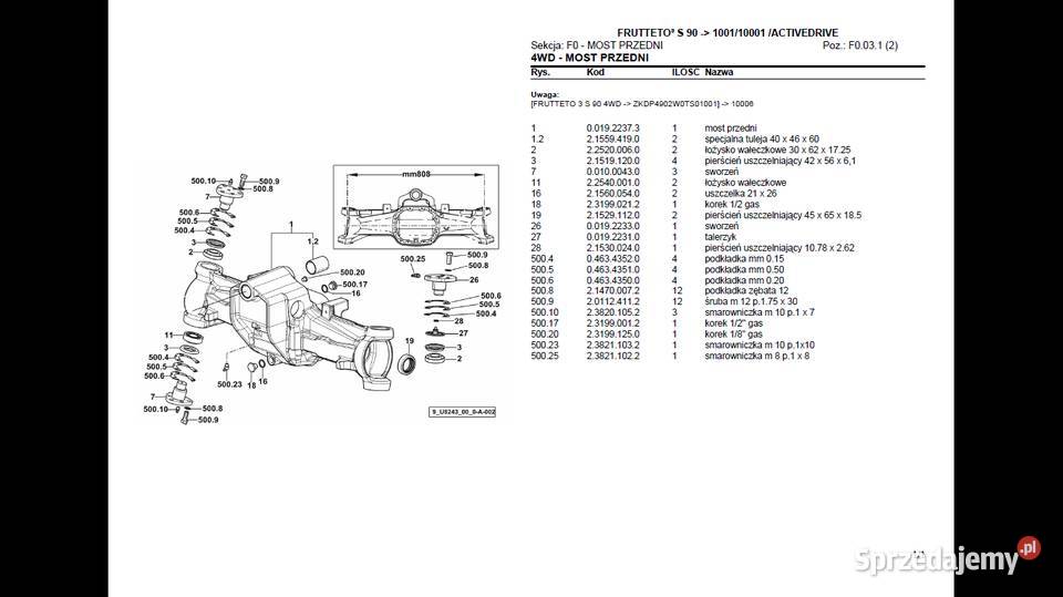 SAME FRUTTETO III S 90 CLASSIC katalog części w pomorskie