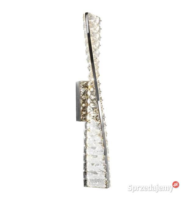 Kinkiet kryształowy podłużny srebrny CRYSTAL mazowieckie