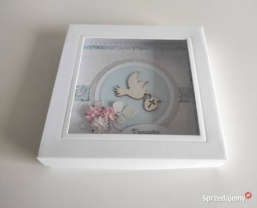 Kartka ręcznie robiona na Chrzest Święty z Łódź