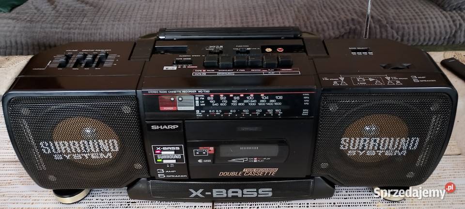 Kultowy Boombox SHARP WQT352H Vintage 90s Stan