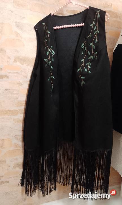 3XL4XL 4648 Ekskluzywna czarna kamizelka Kraków