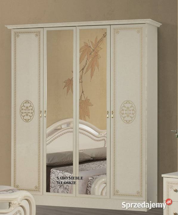 Klasyczna sypialnia beżowozłota z szafą Przemyśl