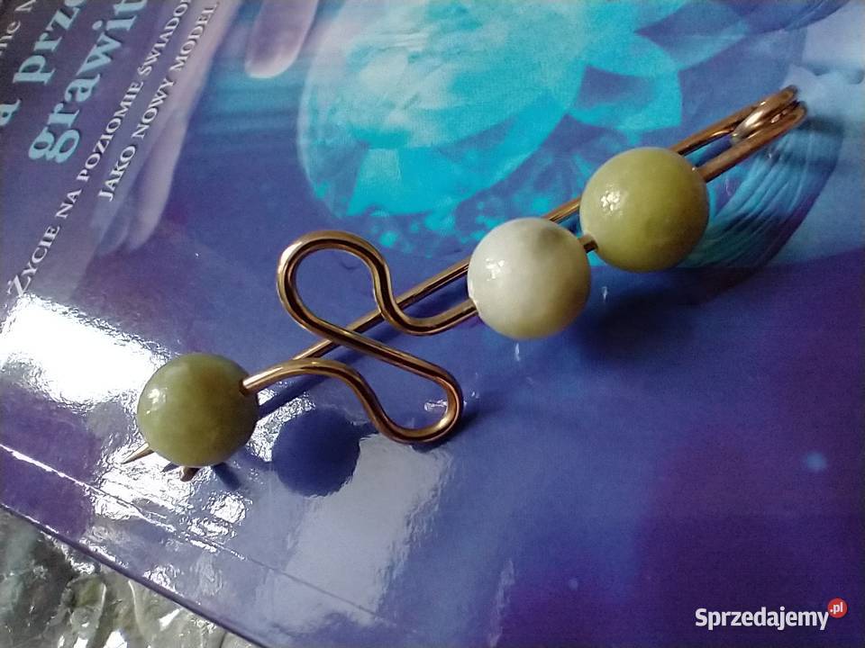 Efektowna broszka mosiądz złota naturalne Antyki, Sztuka, Kolekcje łódzkie Łódź