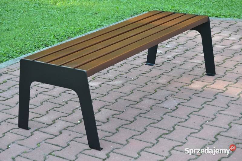 Ławka parkowa stalowa z oparciem miejska Dom i Ogród Warszawa