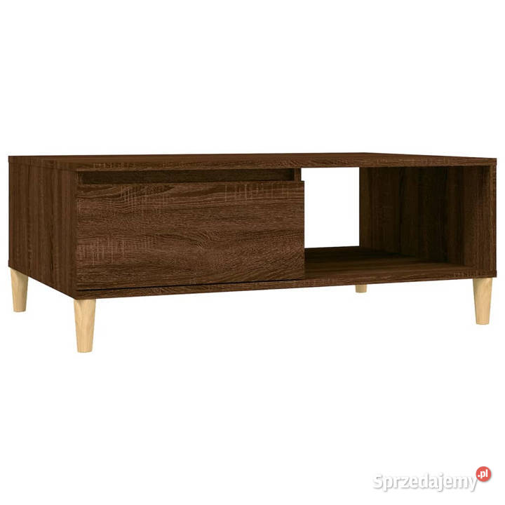 Stolik kawowy brązowy dąb 90x60x35 materiał Warszawa