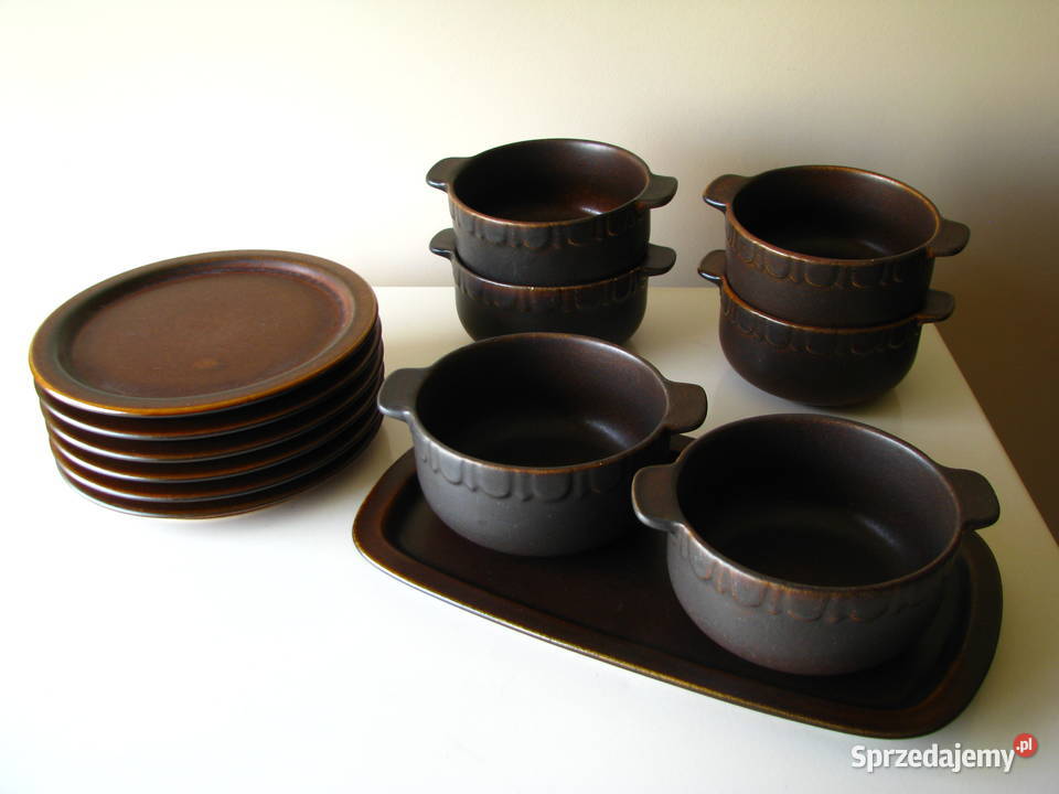 Kamionkowe miseczki z uszkami talerzyki i patera małopolskie Brzegi