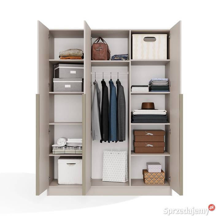 Szafa SENSO 3D 150 3 drzwi złote uchwyty