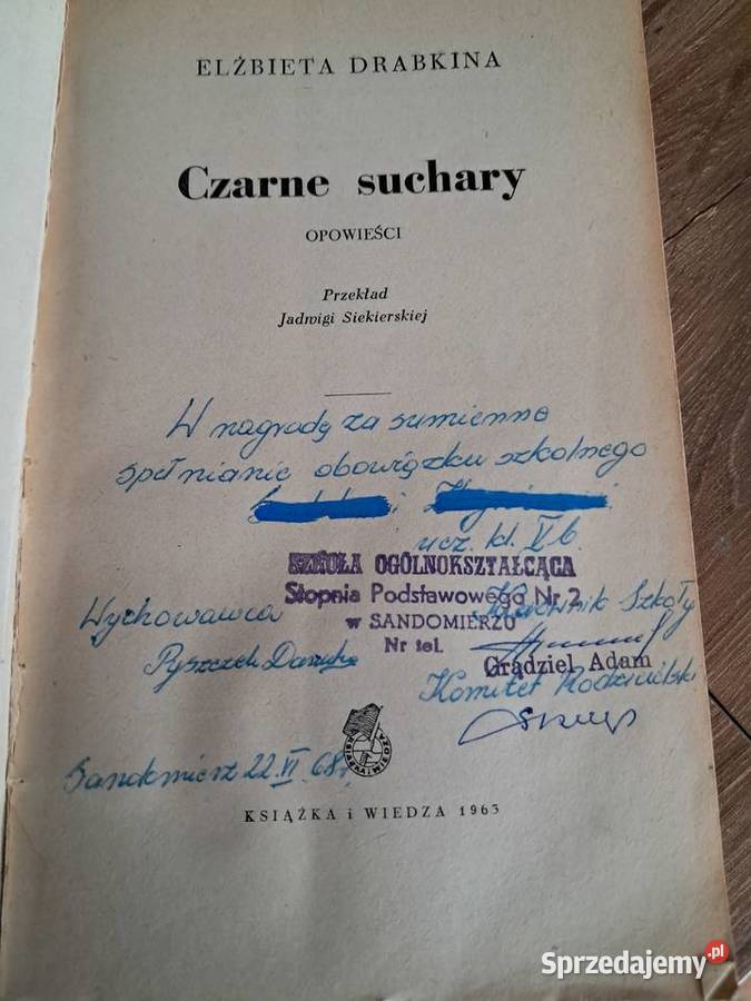 książka z 1963r czarne suchary EDrabkiny stan db Sandomierz
