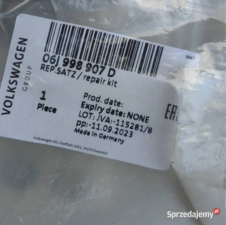 06J998907D VW AUDI SEAT SKODA ZESTAW NAPRAWCZY osobowe małopolskie Rożnów