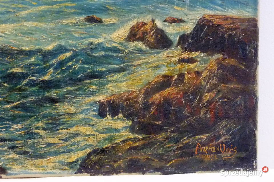 Arpad Virag 1951 Marina wzburzone morze olej na Lubin