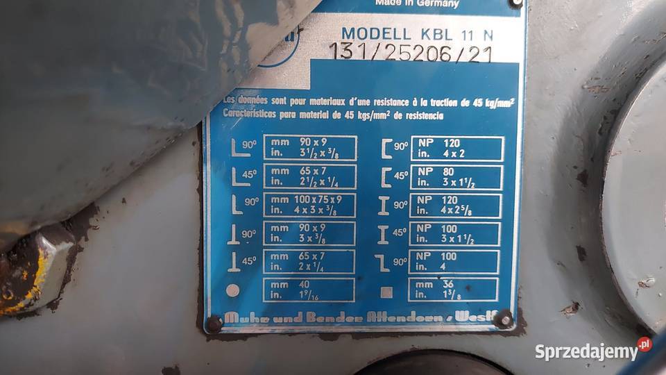 Gilotyna uniwersalna Sztanca Mubea Geka Witaszyce