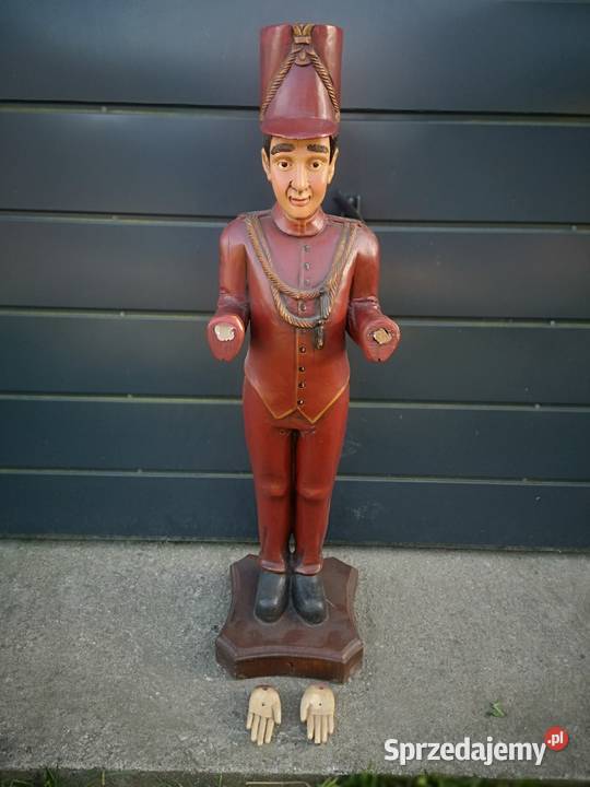 Drewniana statua figurka lokaja Aleksandrów Łódzki