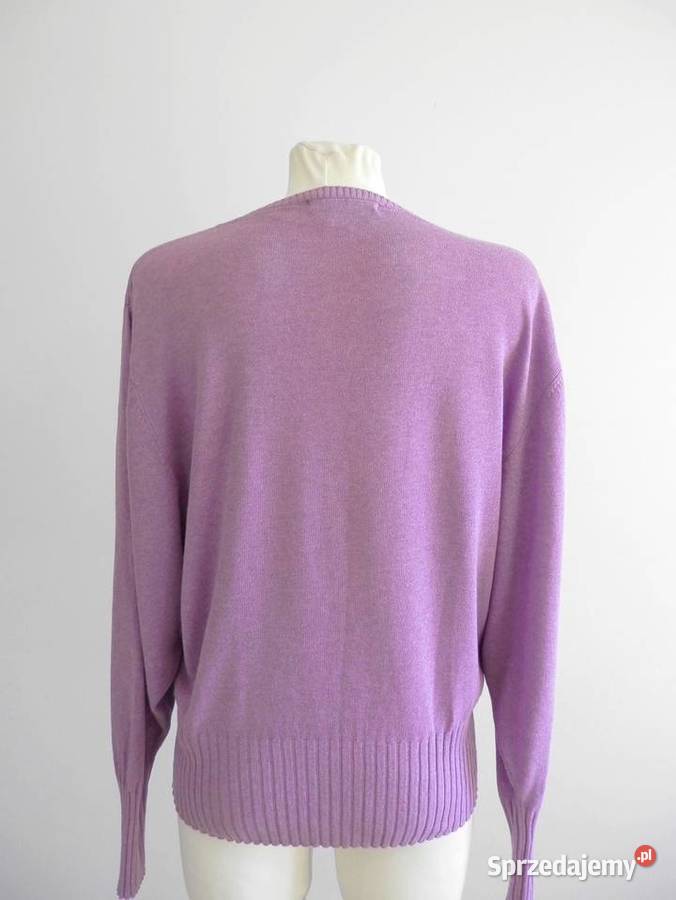 Sweter Lniany Len Wiskoza Lawendowy Bluzka Łomża