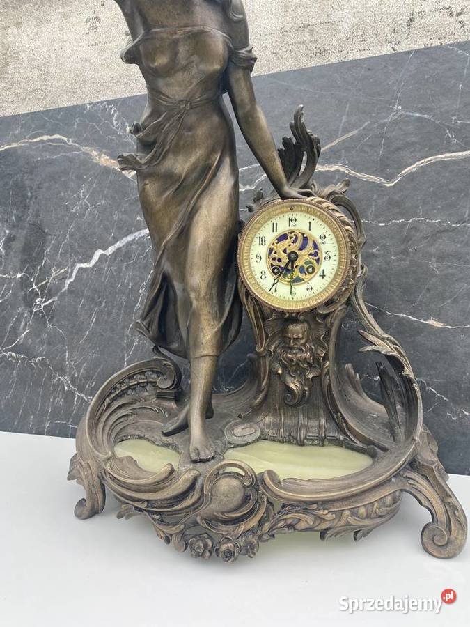 Mosiężny zegar kominkowy