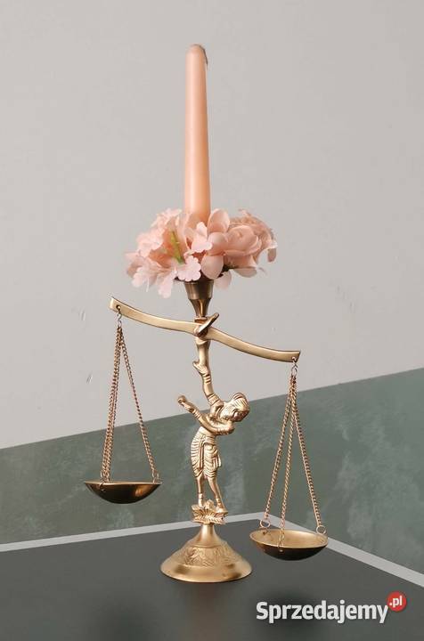 Świecznik z mosiądzu Świeczniki Lędziny