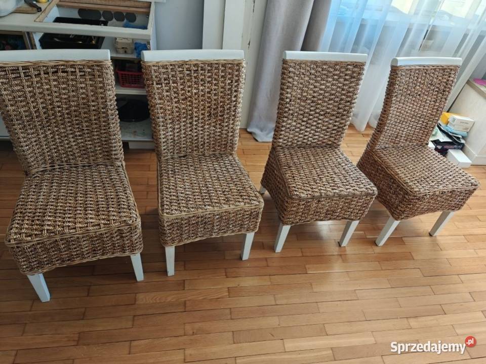 Sprzedam 4 krzesła plecione z trawy morskiej 40cm sprzedam