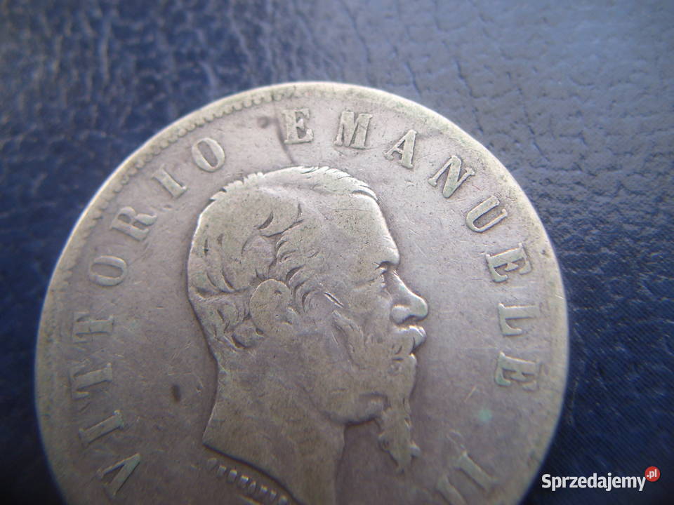 Stare monety 2 lir 1863 Włochy srebro Lesko