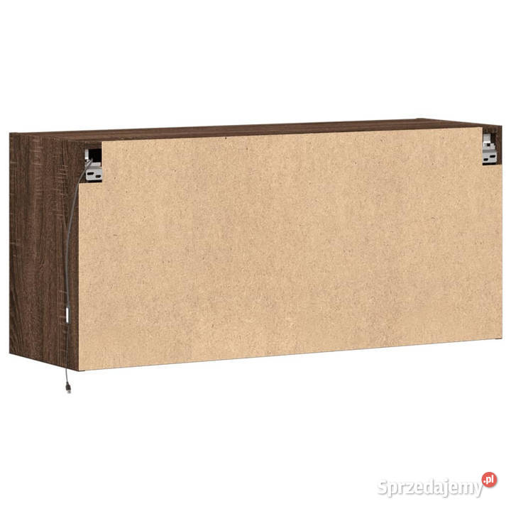 Ścienna szafka TV z LED brązowy dąb 100x31x45 RTV Warszawa