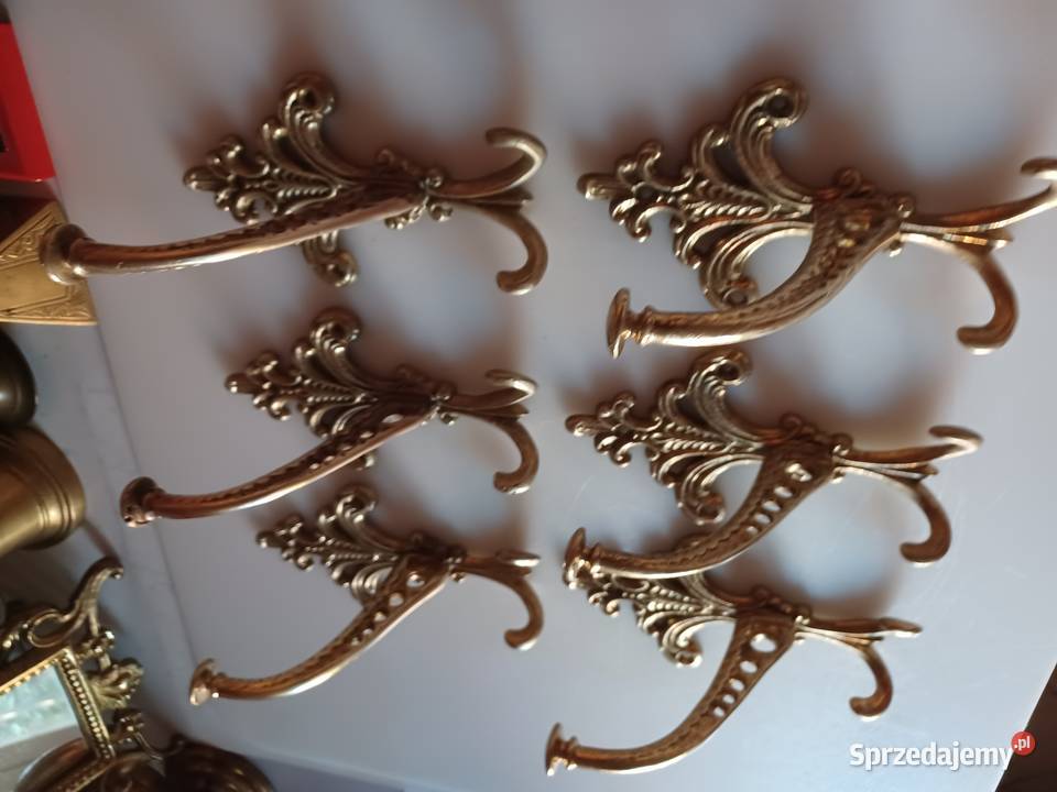 Piękny duży wieszak mosiężny Mosiądz Poznań