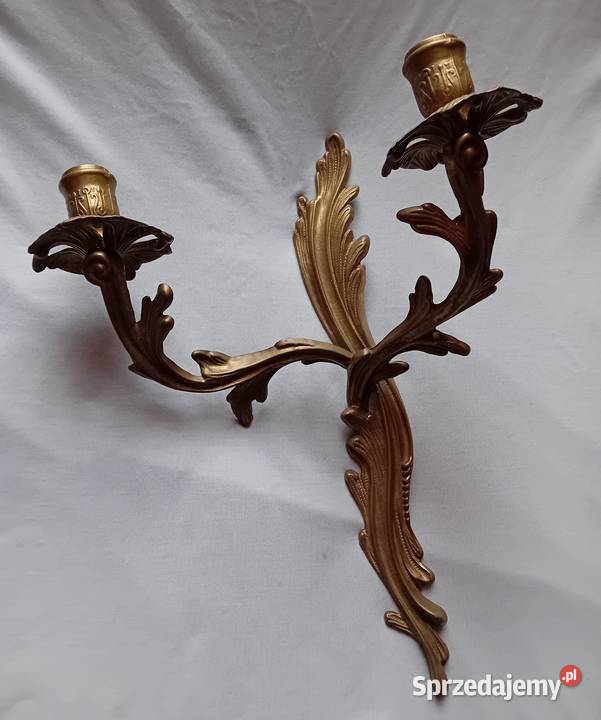Mosiężny kinkiet świecznik Francja druga połowa Koźminek sprzedam