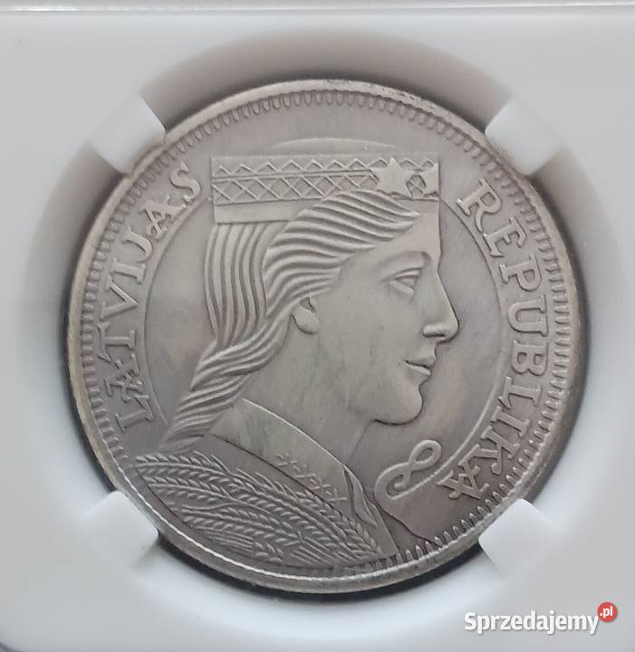 5 Łatów Łotwa 1931 r Slab Kopia Numizmatyka Konin